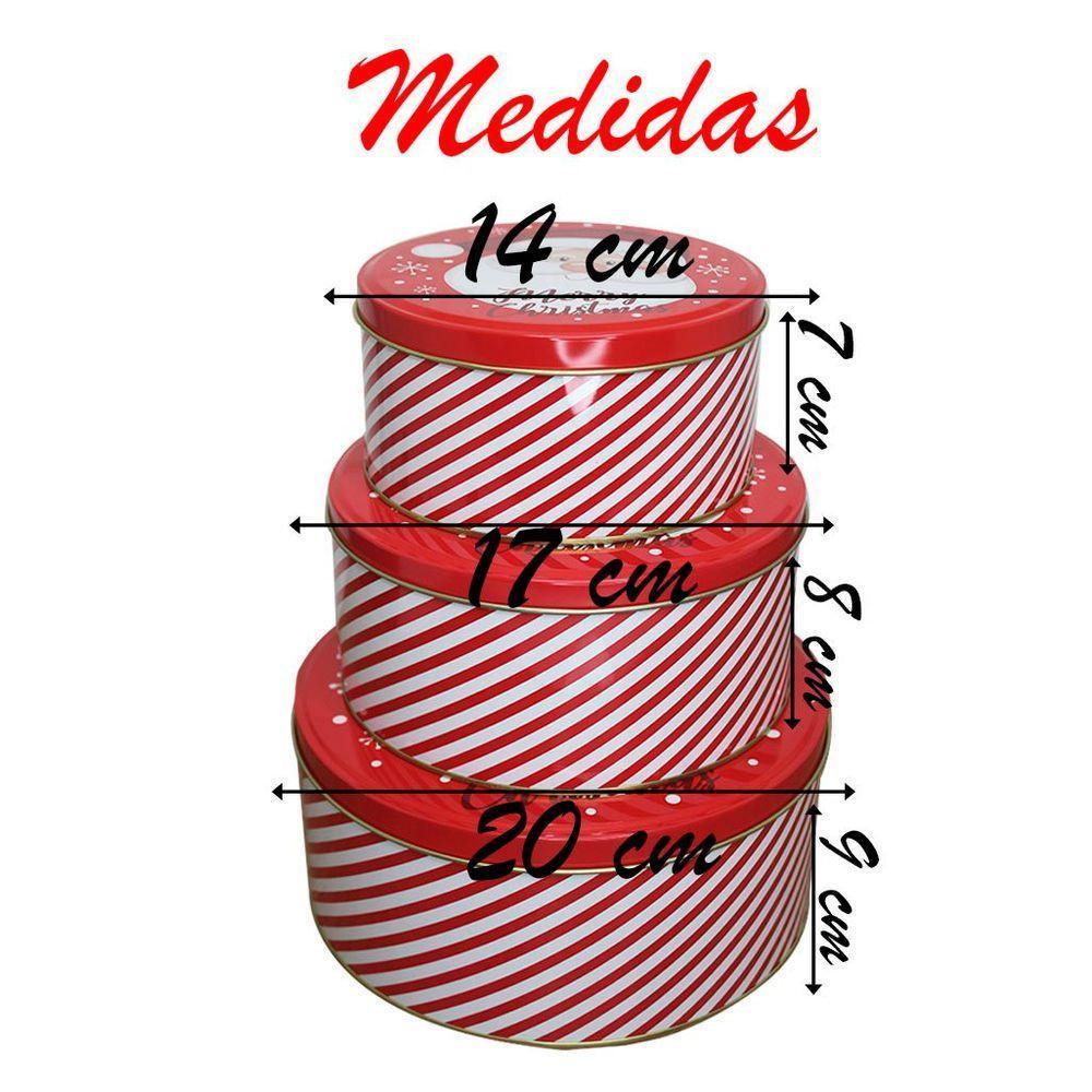 Conjunto De Latas Natalinas Papai Noel Feliz Natal Para Doces - 4