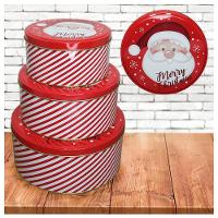 Conjunto De Latas Natalinas Papai Noel Feliz Natal Para Doces - 1