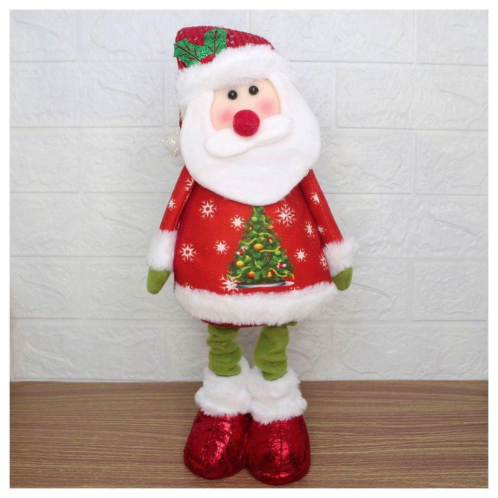 Decoração Boneco Natal Papai Noel Perna Ajustável 45cm - 1