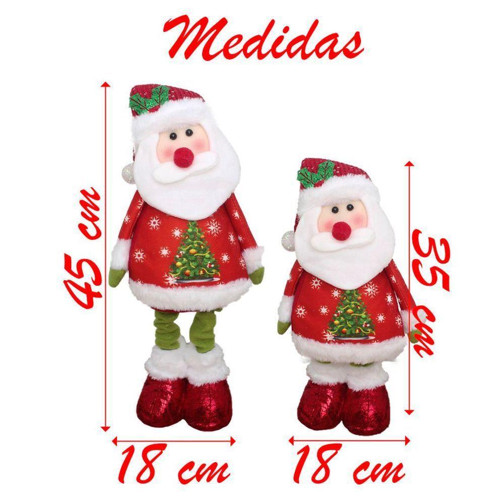 Decoração Boneco Natal Papai Noel Perna Ajustável 45cm - 4