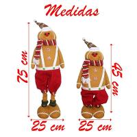 Decoração Boneco Natal Biscoito Ginger Perna Ajustável 75cm - 3