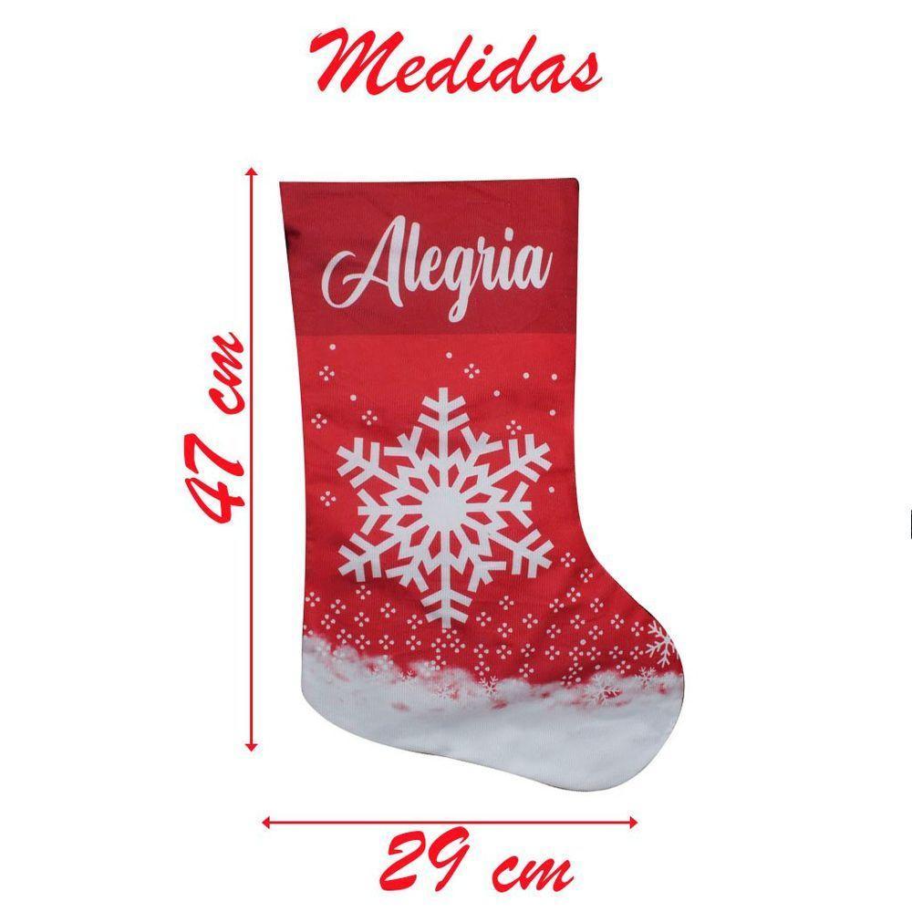 Decoração Bota Meia Enfeite Natalino Temático 47cm - 2