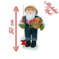 Boneco Natal Papai Noel Pescador 50cm - 3