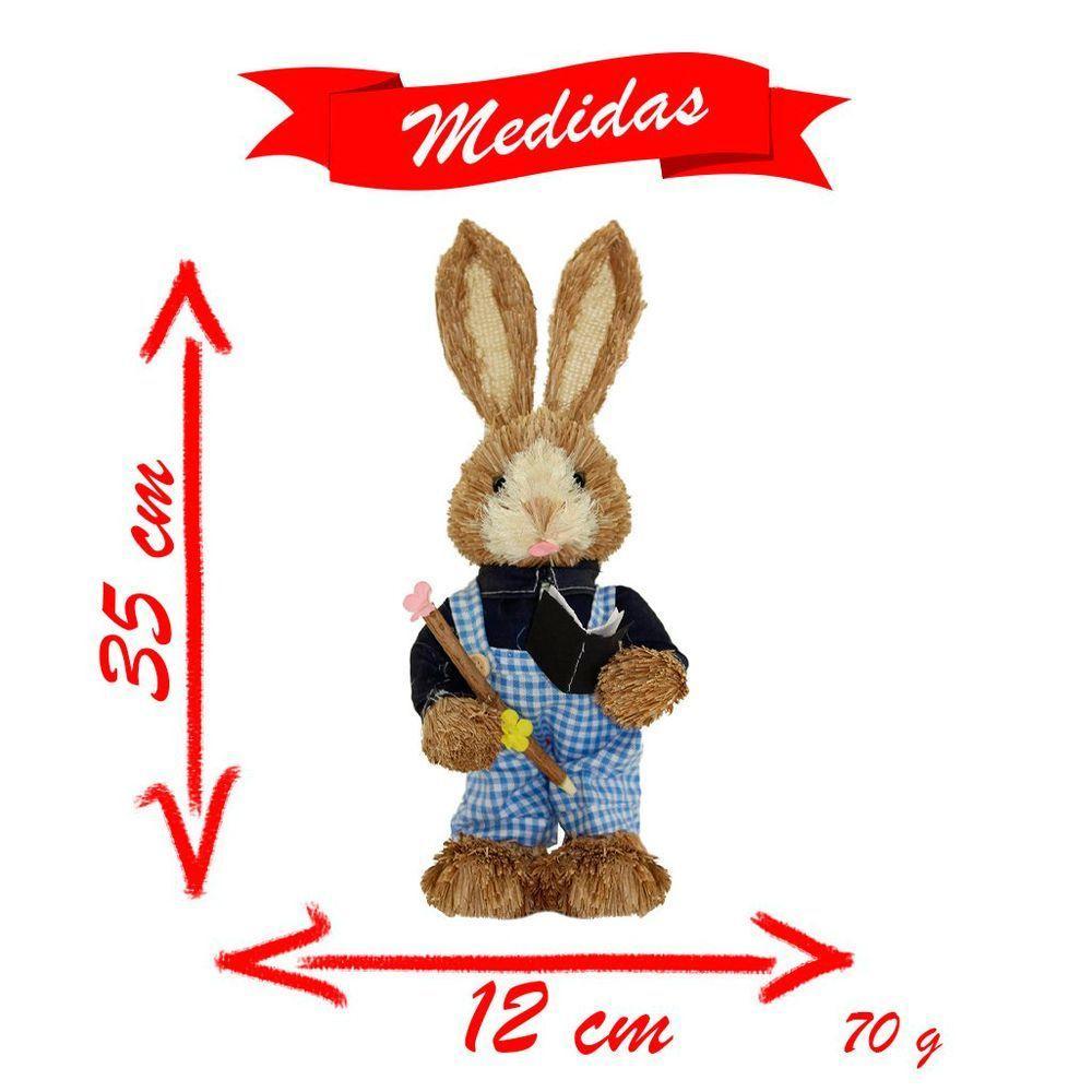 Coelho De Páscoa Decoração Enfeite Coelhinho 35cm - 3