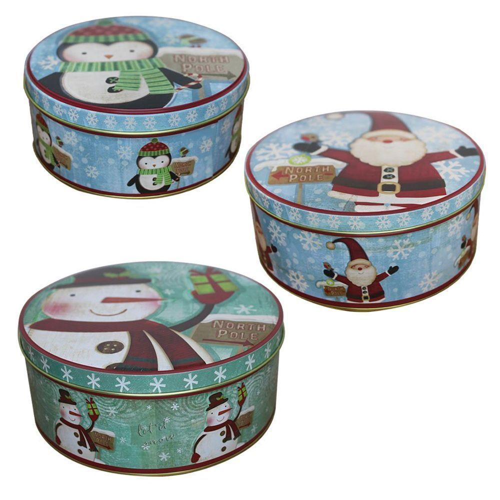 Conjunto De Latas Natalinas Turma Do Polo Norte Para Doces Chocolates - 2