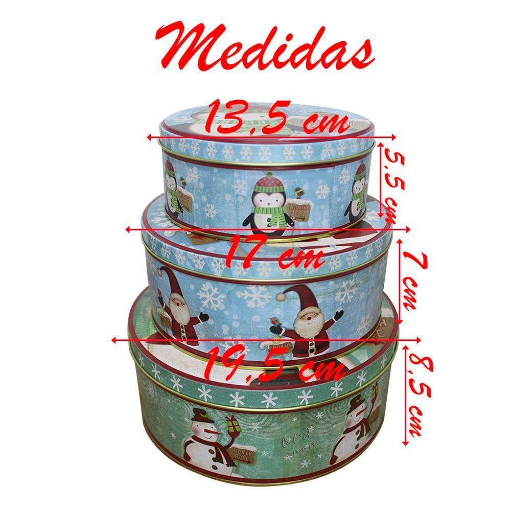 Conjunto De Latas Natalinas Turma Do Polo Norte Para Doces Chocolates - 4