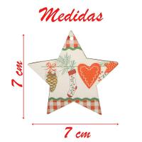 Enfeite 2 Pendentes Para árvore De Natal Estrela Em Mdf 7cm - 2