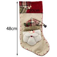 Dupla De Botas Meias Papai Noel E Boneco De Neve 48cm - 2