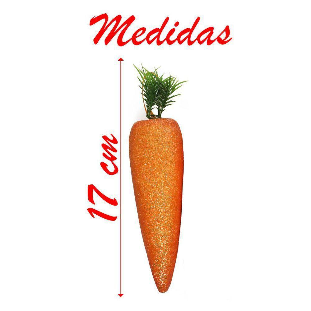 Enfeite Decorativo Páscoa 10 Cenouras Pendentes Isopor 17cm - 3