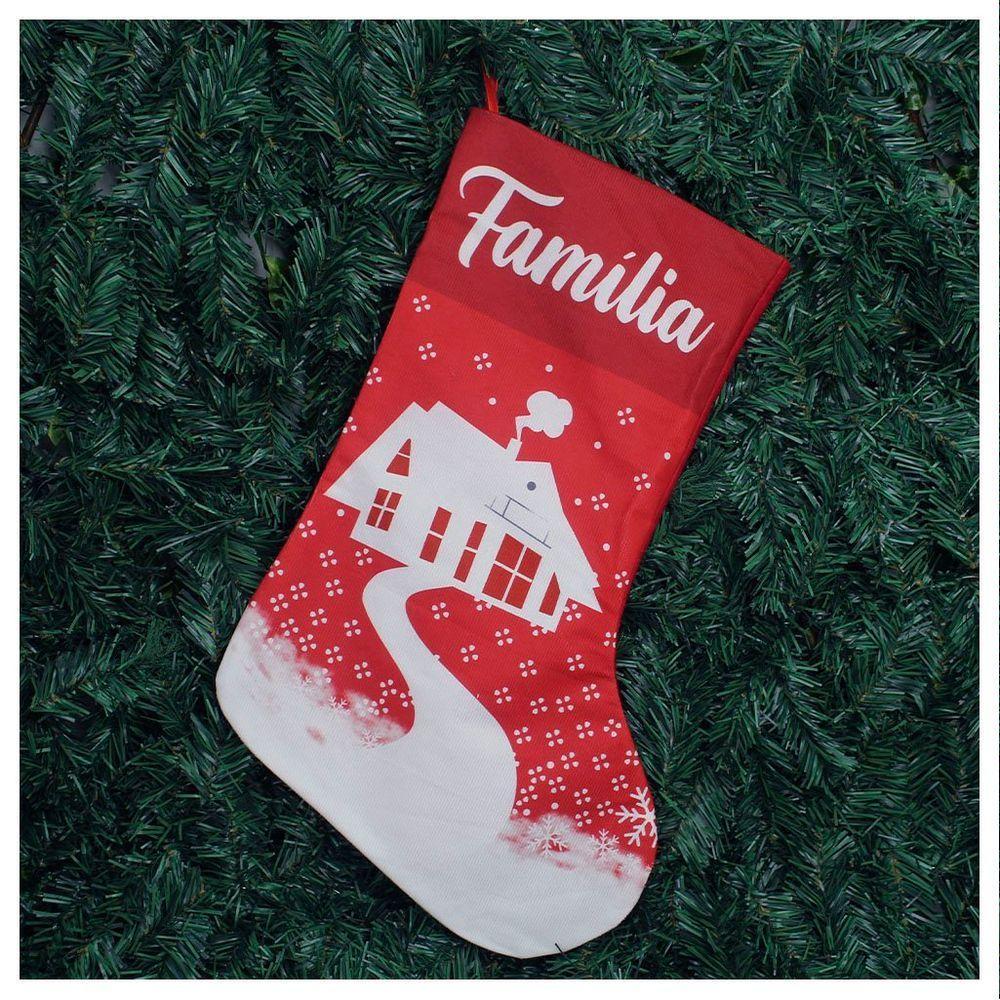 Decoração Bota Meia Enfeite Natalino Temático 47cm - 1