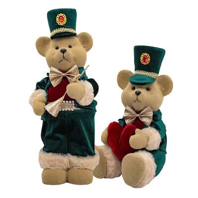 Dupla Boneco Natalino Decorativo Urso Com Cartola