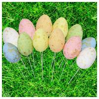 Enfeite Decorativo Ovo De Páscoa 24 Unidades Com Haste - 2