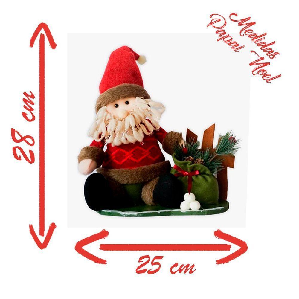 Decoração Boneco Natal Papai Noel Tecido Natalino 25cm - 2