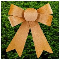 Kit 10 Enfeite árvore Natal Laço Dourado 17,5cm - 1