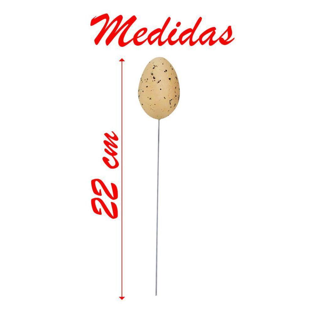 Enfeite Decorativo Ovo De Páscoa 12 Unidades Com Haste - 4
