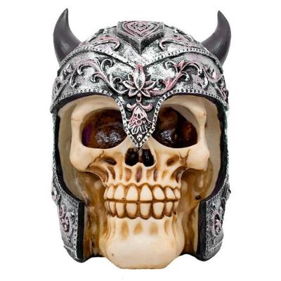 Enfeite Caveira Capacete Chifres Viking Crânio Resina