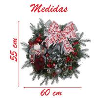Guirlanda Natalina Enfeite De Porta Papai Noel Esquiador 60cm - 2