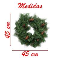 Guirlanda Natalina Enfeite De Porta Com 60 Galhos 45cm - 2