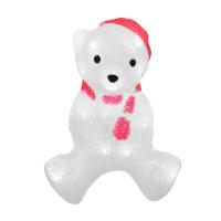 Enfeite Iluminado Natal Urso Polar Natalino Led Acrílico 28cm 220v - 1