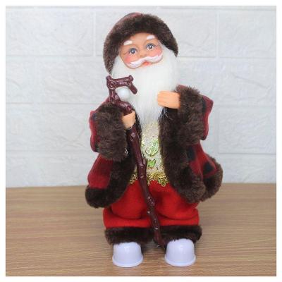 Decoração Enfeite Natal Musical Movimento Papai Noel Com Led 28cm