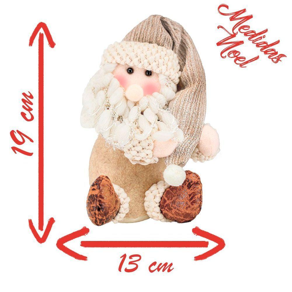 Decoração Enfeite Natal Tecido Papai Noel Natalino 19cm - 2