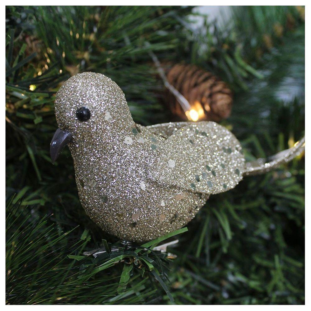 Enfeite Decoração árvore Natal Pomba Dourada Natalina 16cm - 1