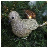 Enfeite Decoração árvore Natal Pomba Dourada Natalina 16cm