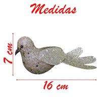 Enfeite Decoração árvore Natal Pomba Dourada Natalina 16cm - 22