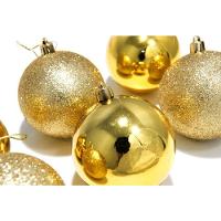 Kit 12 Bolas Douradas Enfeite Natalino árvore Natal 60mm - 2
