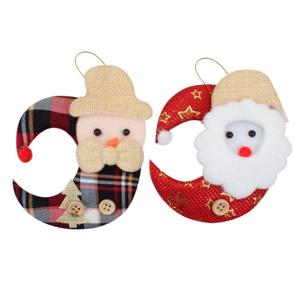 Kit 12 Enfeite Pendente Natal Tecido 13cm Luas Natalinas - 1