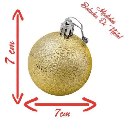 Kit 24 Bolas Enfeite Natalino árvore Natal 70mm Dourado