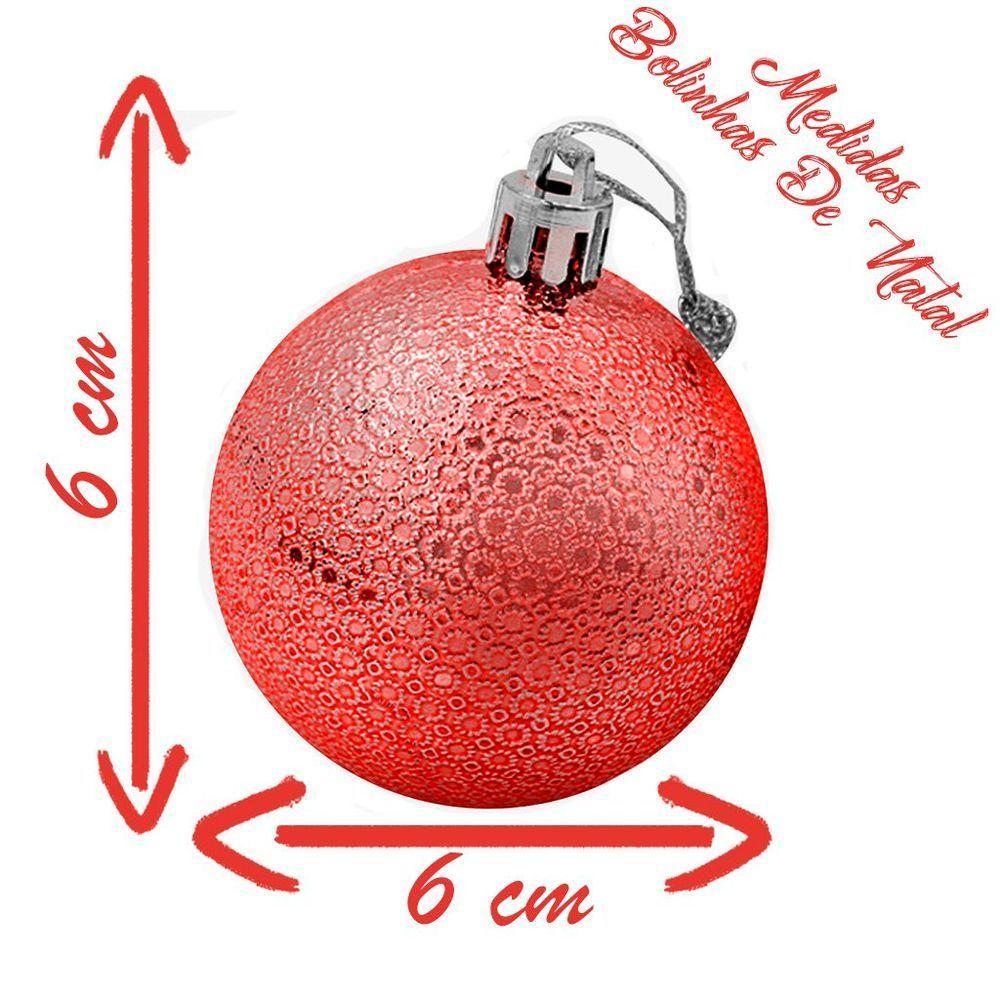 Kit 24 Bolas Enfeite Natalino árvore Natal 60mm Vermelho - 2