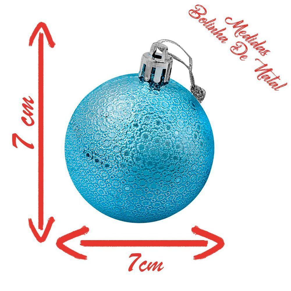 Kit 2 Bolas Enfeite Natalino árvore Natal 70mm Azul - 2