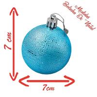 Kit 2 Bolas Enfeite Natalino árvore Natal 70mm Azul - 2