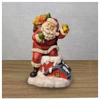 Decoração Enfeite Natal Papai Noel Na Chaminé Com Led 26cm - 1