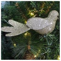 Kit 2 Enfeite Decoração árvore Natal Pomba Dourada Natalina 16cm - 5