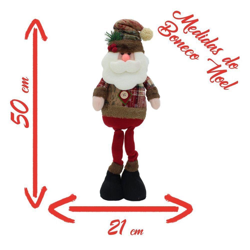 Kit 2 Bonecos De Natal Boneco De Neve Papai Noel 50cm - 3