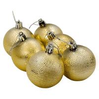 Kit 2 Bolas Enfeite Natalino árvore Natal 70mm Dourado - 4