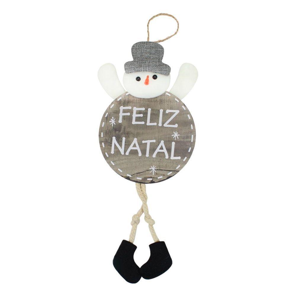 Enfeite árvore Natal Pendente Boneco De Neve Natalino 37cm - 1