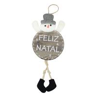 Enfeite árvore Natal Pendente Boneco De Neve Natalino 37cm - 1