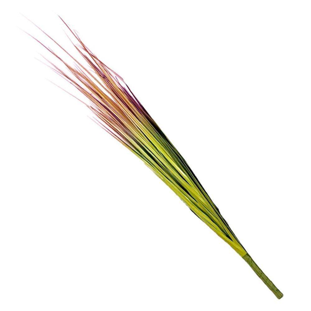 Folhagem Capim Verde Com Pontas Avermelhadas Artificial 74cm - 1