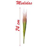 Folhagem Capim Verde Com Pontas Avermelhadas Artificial 74cm - 2