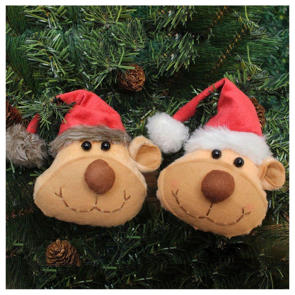 Enfeite Pendente Para árvore De Natal Ursinho 15cm 8 Unidades - 1