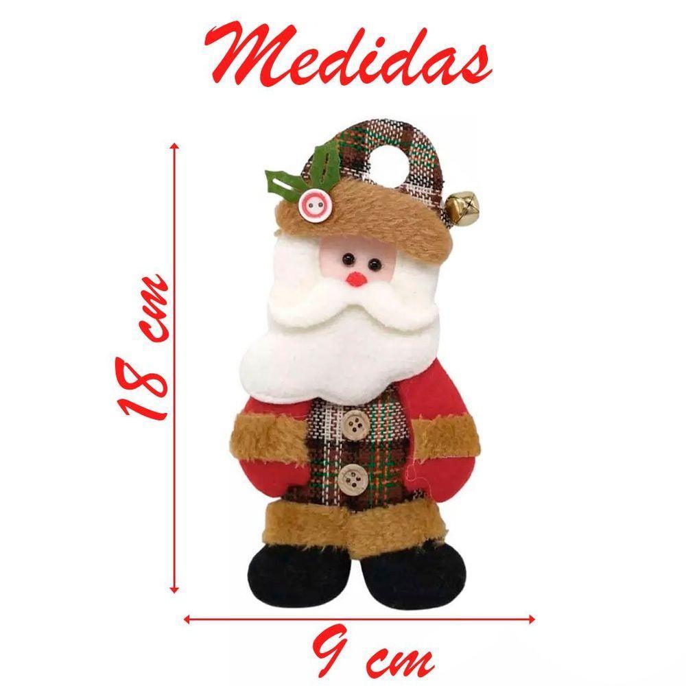 Enfeite árvore Natal Pendente Papai Noel Com Guizo 18cm - 2
