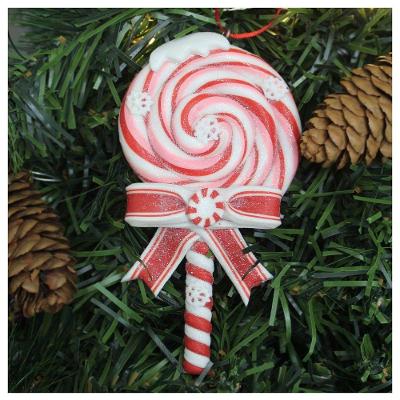 Kit 2 Enfeite Pendente Para árvore De Natal Doce Pirulito 13cm
