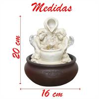Fonte De água Decorativa Cascata Anjos Luz De Led Bivolt - 5