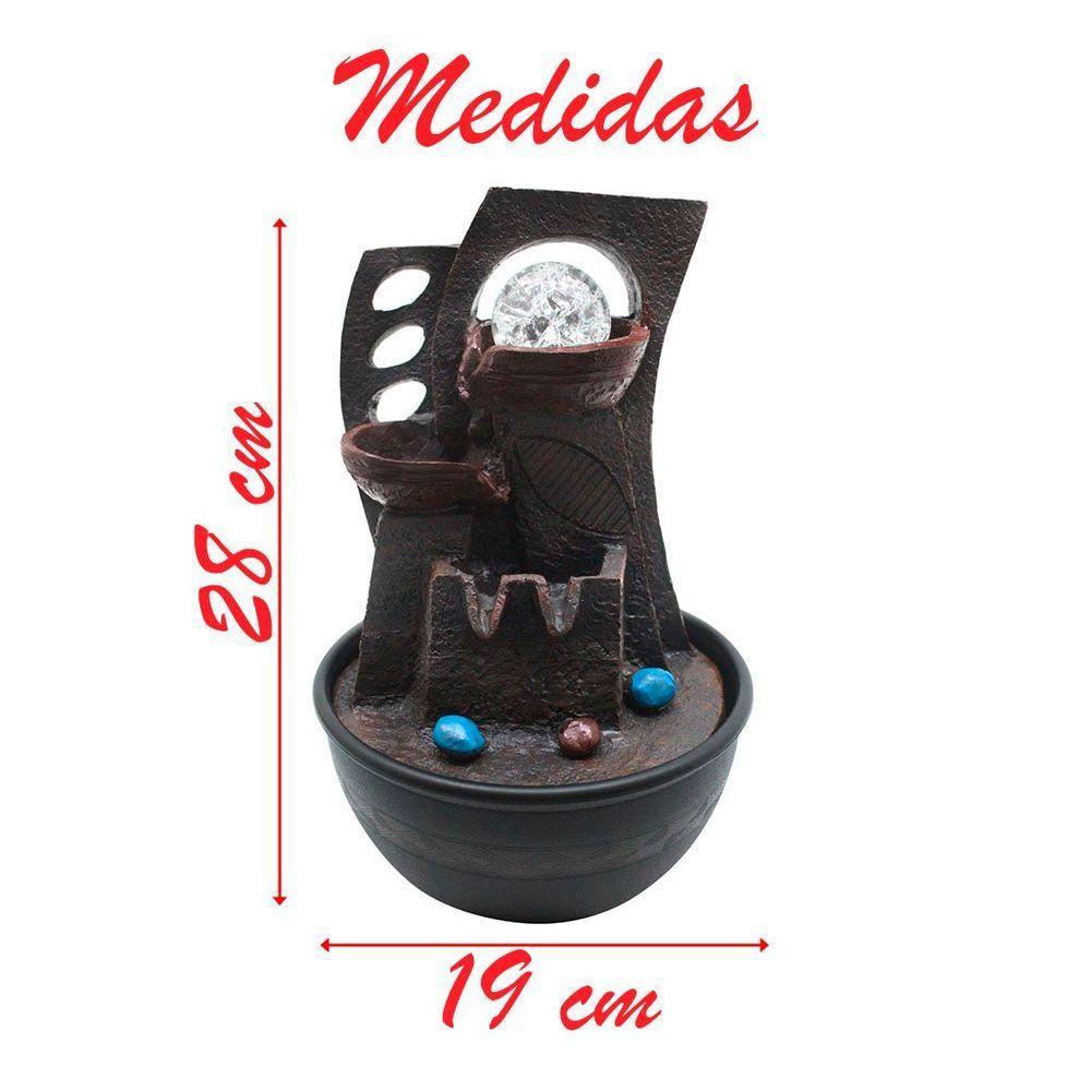 Fonte De água Decorativa Cascata 2 Quedas Luz De Led Bivolt - 6
