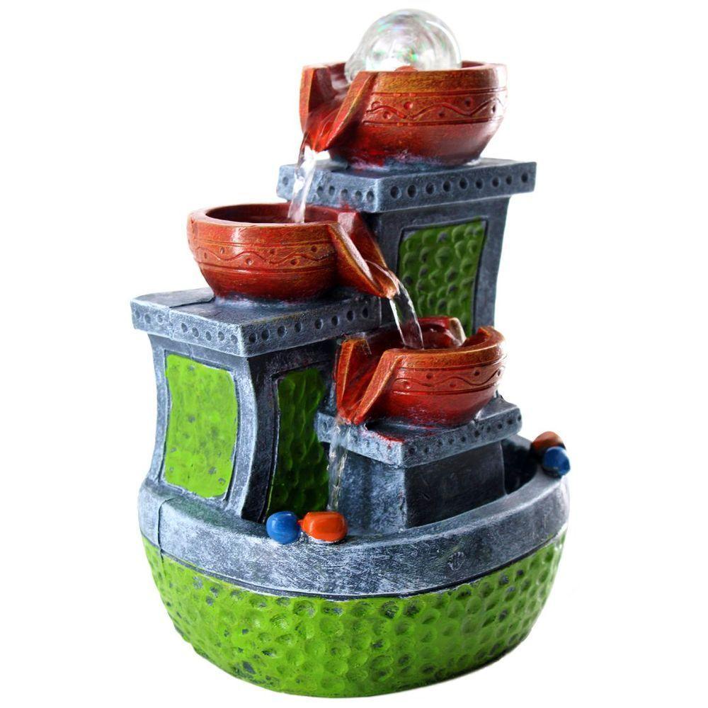 Fonte De água Decorativa Resina Cascata 3 Quedas 5268 Bivolt - 1