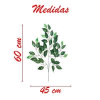 Kit 24 Ramos Decoração Arranjo Fícus Artificial Verde 14 Galhos Cada 60cm - 3