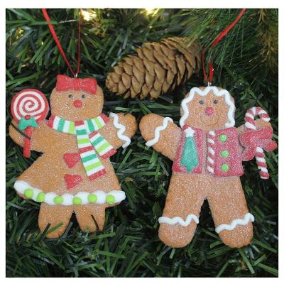 Kit 6 Enfeites Pendente Para árvore De Natal Biscoito Ginger 11cm